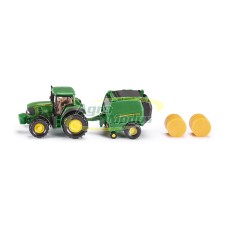 SIKU 01665 John Deere traktor s balirkom za okrugle bale igračka